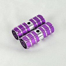 1 Pair Hollow Lightweight Design Smooth Purple Aluminum Alloy Kid-Sized Foot Pegs Fits Most Standard BMX Trick Mountain Bikes (2.68in Long  0.35in Diameter Hole  1.06in Wide) - B017223XQG